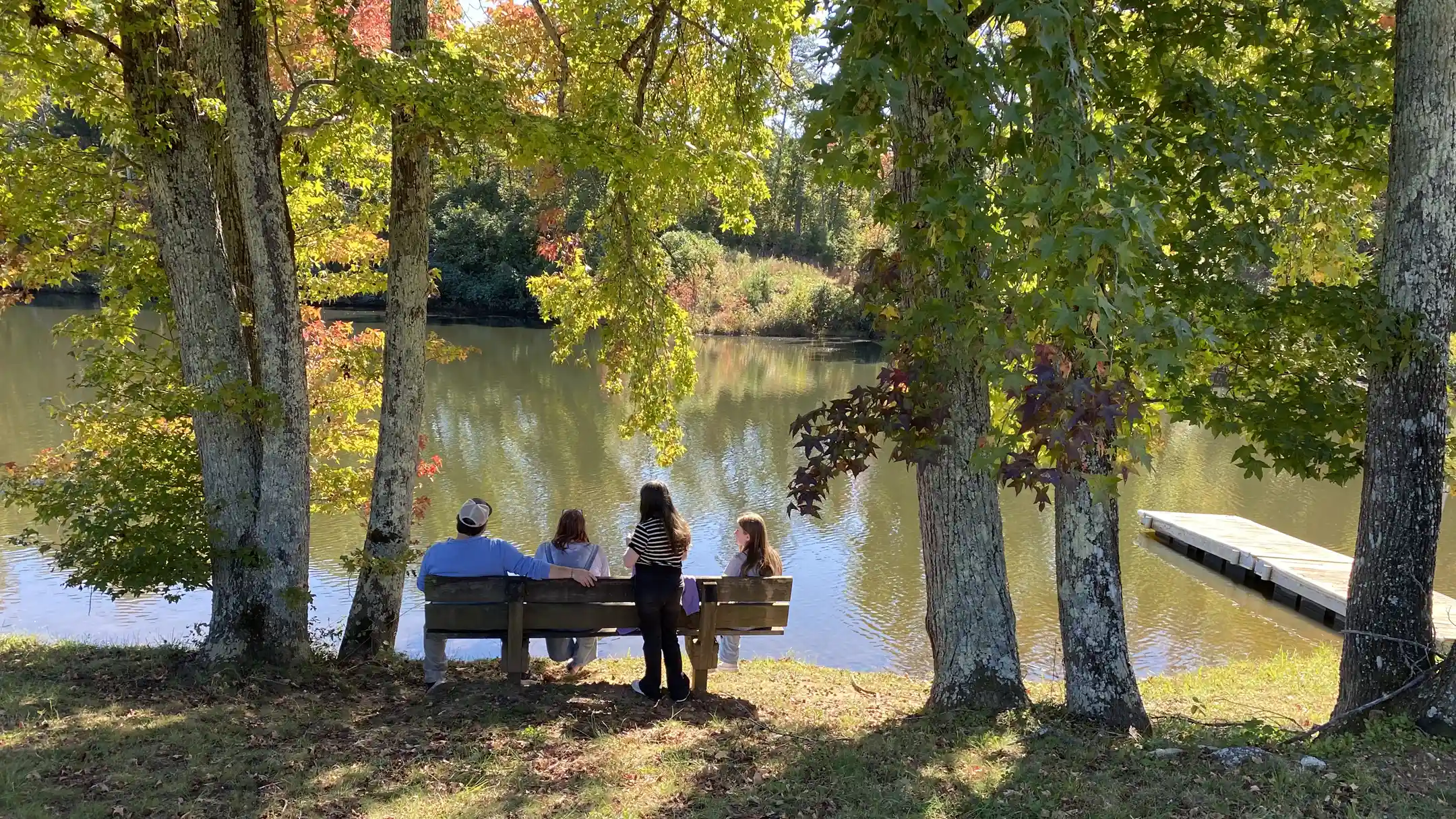 Families at the retreat enjoying a group activity
